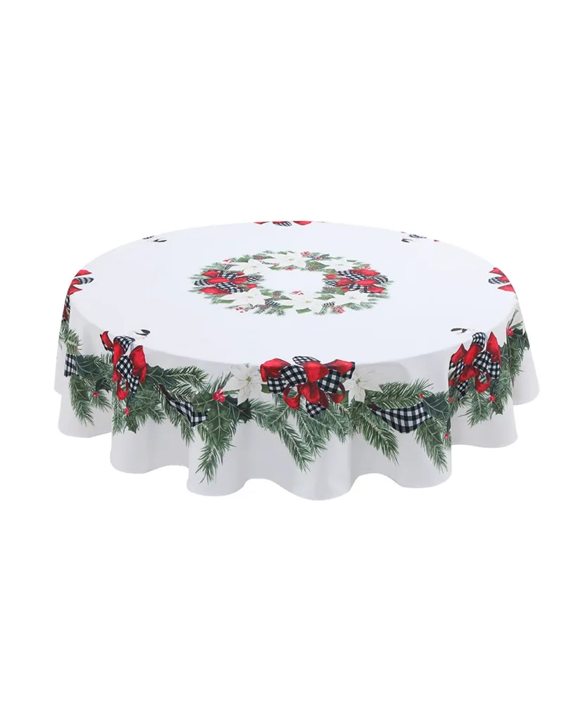 Christmas Trimmings Tablecloth, 70" Round