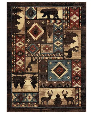 Global Rug Designs Teton Bear 1'10" x 6'10" Runner Rug