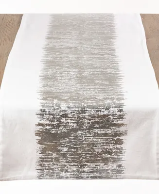 Saro Lifestyle Table Runner with Metallic Banded Design, 108" x 16"