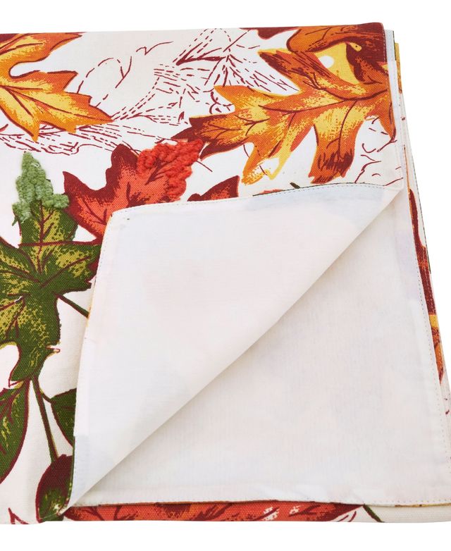 Saro Lifestyle Autumn Leaf Embroidered Table Runner