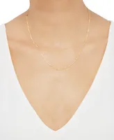 Italian Gold Polished Square Singapore Link 18" Chain Necklace in 10k Gold