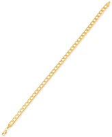 Italian Gold Beveled Curb Link Chain Bracelet in 10k Gold