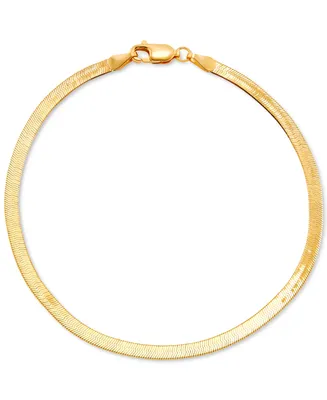 Italian Gold Herringbone Link Chain Bracelet in 10k Gold