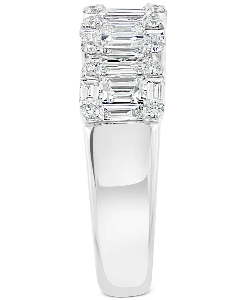 Effy Diamond Baguette Cluster Ring (1-1/4 ct. t.w.) in 18k White Gold