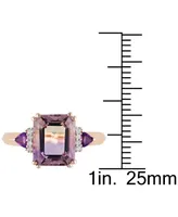 Ametrine (3-1/4 ct. t.w.), Amethyst (1/5 t.w.) & Diamond (1/20 Statement Ring Rose Gold-Plated Sterling Silver