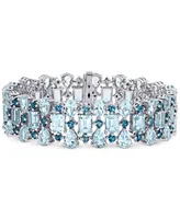 Blue Topaz Multirow Statement Bracelet (63-1/10 ct. t.w.) in Sterling Silver