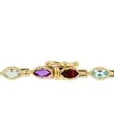 Multi-Gemstone Marquise Bracelet (4-1/2 ct. t.w.) in 18k Gold-Plated Sterling Silver