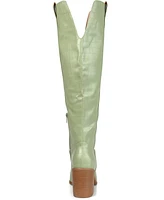 Journee Collection Women's Therese Wide Calf Block Heel Knee High Dress Boots