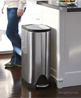 simplehuman Brushed Stainless Steel 30 Liter Fingerprint Proof Butterfly Step Trash Can