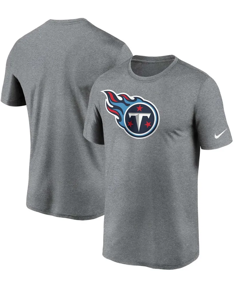 Men's Heathered Charcoal Tennessee Titans Logo Essential Legend Performance T-shirt