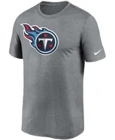 Men's Heathered Charcoal Tennessee Titans Logo Essential Legend Performance T-shirt