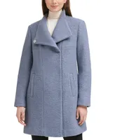 Kenneth Cole Asymmetrical Boucle Walker Coat