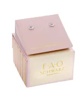 Fao Schwarz Women's Sterling Silver Crown Stud Earrings with Crystal Stone Accent - Silver