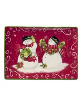 Holiday Magic Snowman Rectangular Platter, 14" x 10"