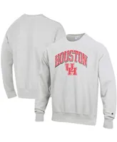 Men's Gray Houston Cougars Arch Over Logo Reverse Weave Pullover Sweatshirt