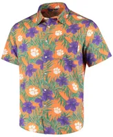 Men's Orange Clemson Tigers Floral Button-Up Shirt