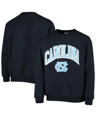 Big Boys and Girls Heathered Navy North Carolina Tar Heels Powerblend Fleece Sweatshirt