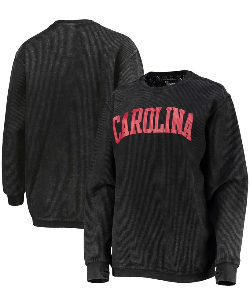 Women's Black South Carolina Gamecocks Comfy Cord Vintage-Like Wash Basic Arch Pullover Sweatshirt