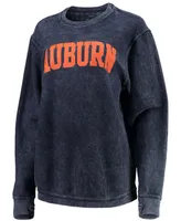 Women's Navy Auburn Tigers Comfy Cord Vintage-Like Wash Basic Arch Pullover Sweatshirt