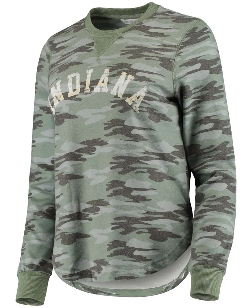 Women's Camo Indiana Hoosiers Comfy Pullover Sweatshirt