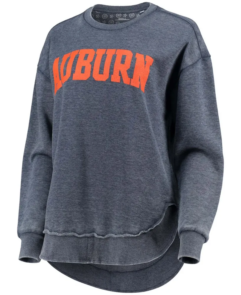 Women's Navy Auburn Tigers Vintage-Like Wash Pullover Sweatshirt