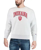 Men's Gray Indiana Hoosiers Arch Over Logo Reverse Weave Pullover Sweatshirt