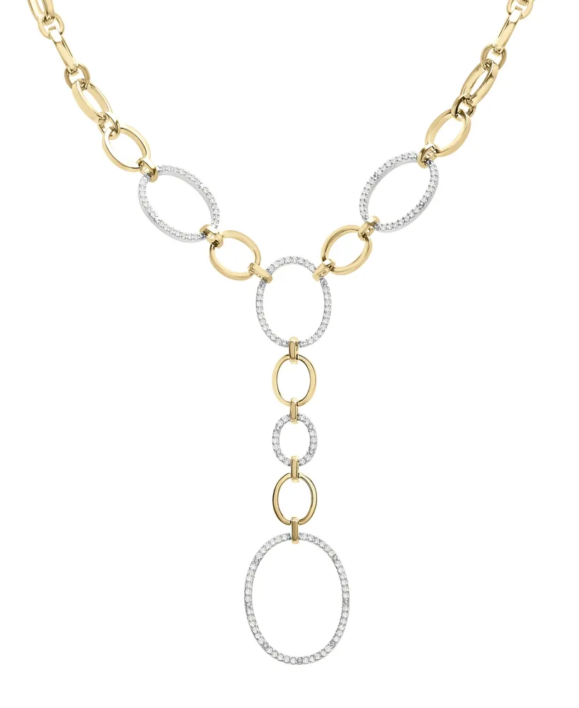 Wrapped in Love Diamond Oval Link 20" Lariat Necklace (1 ct. t.w.) in 14k Gold-Plated Sterling Silver, Created for Macy's