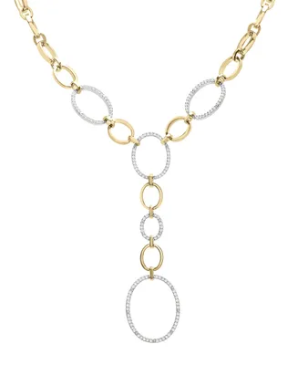 Wrapped in Love Diamond Oval Link 20" Lariat Necklace (1 ct. t.w.) in 14k Gold-Plated Sterling Silver, Created for Macy's