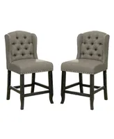Colette Tufted Upholstered Pub Chair (Set of 2)