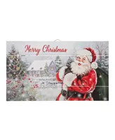 Glitzhome Lighted Wooden Santa Wall Decor, 24"