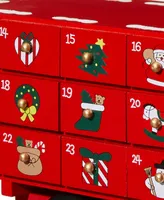 Glitzhome Wooden Christmas Truck Countdown Calendar, 14.5"