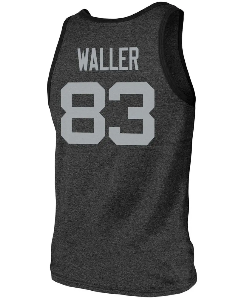 Men's Darren Waller Heathered Black Las Vegas Raiders Name Number Tri-Blend Tank Top