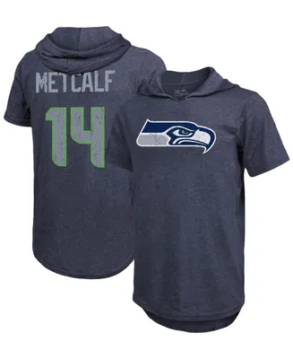Men's Dk Metcalf College Navy Seattle Seahawks Player Name Number Tri-Blend Hoodie T-shirt