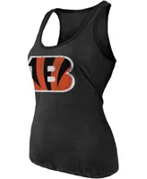 Women's Heathered Black Cincinnati Bengals Name Number Tri-Blend Tank Top