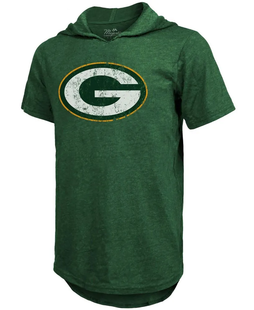 Men's Aaron Rodgers Green Bay Packers Player Name Number Tri-Blend Hoodie T-shirt