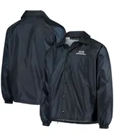 Men's College Navy Seattle Seahawks Coaches Classic Raglan Full-Snap Windbreaker Jacket