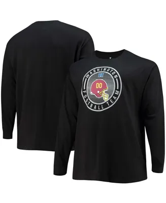 Men's Big and Tall Black Washington Football Team Color Pop Long Sleeve T-shirt