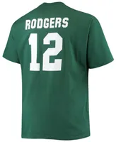 Men's Big and Tall Aaron Rodgers Green Bay Packers Player Name Number T-shirt