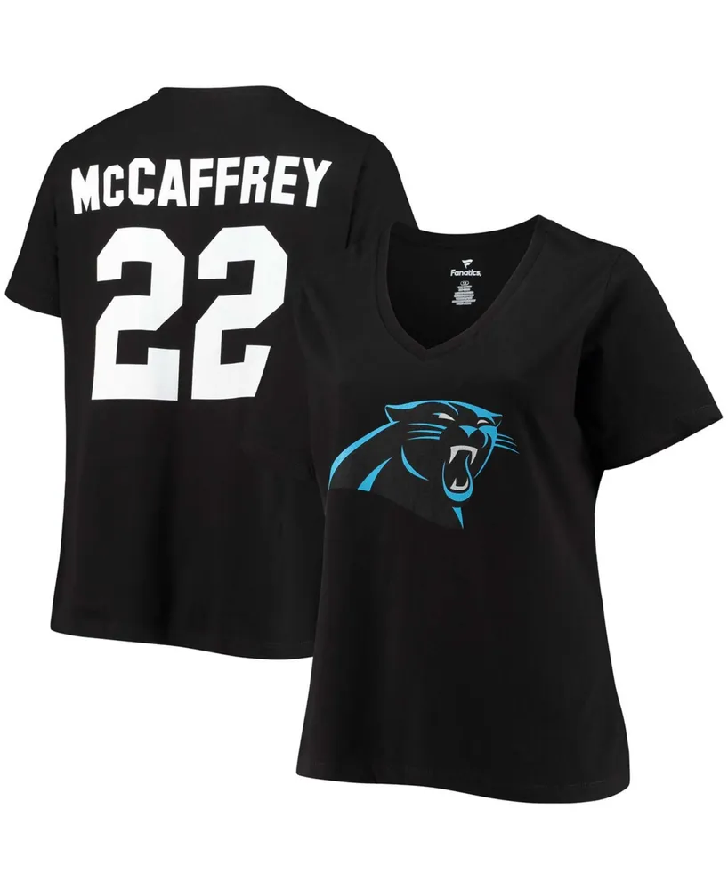 Women's Fanatics Branded Christian McCaffrey Scarlet San Francisco 49ers Plus Size Player Name & Number V-Neck T-Shirt