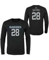 Big Boys Josh Jacobs Black Las Vegas Raiders Mainliner Player Name and Number Long Sleeve T-shirt