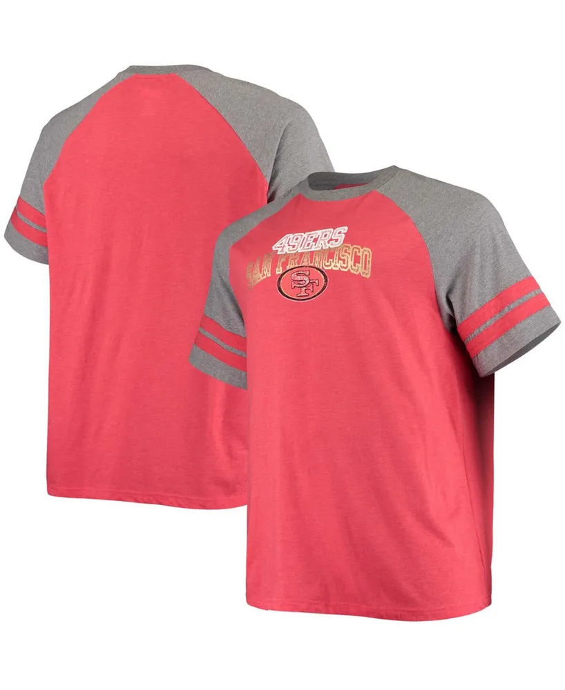 San Francisco 49ers Fanatics Branded Colorblock T-Shirt - Scarlet/Heathered  Gray