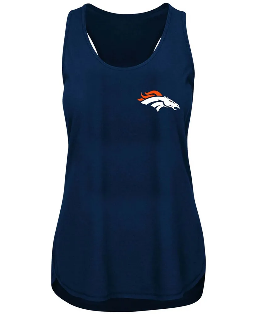 Women's Navy Denver Broncos Plus Size Racerback Tank Top