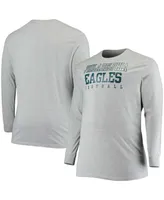 Men's Big and Tall Heathered Gray Philadelphia Eagles Practice Long Sleeve T-shirt