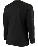 Men's Big and Tall Black Carolina Panthers Color Pop Long Sleeve T-shirt