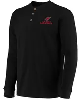 Men's Black Arizona Cardinals Maverick Thermal Henley Long Sleeve T-shirt