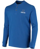 Men's Royal Indianapolis Colts Maverick Thermal Henley Long Sleeve T-shirt