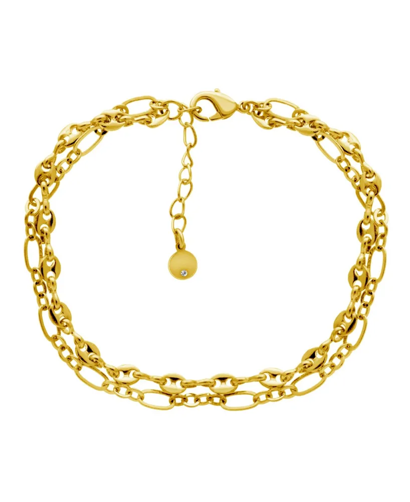 And Now This Gold or Silver Plated Marine Double Chain Bracelet - Gold