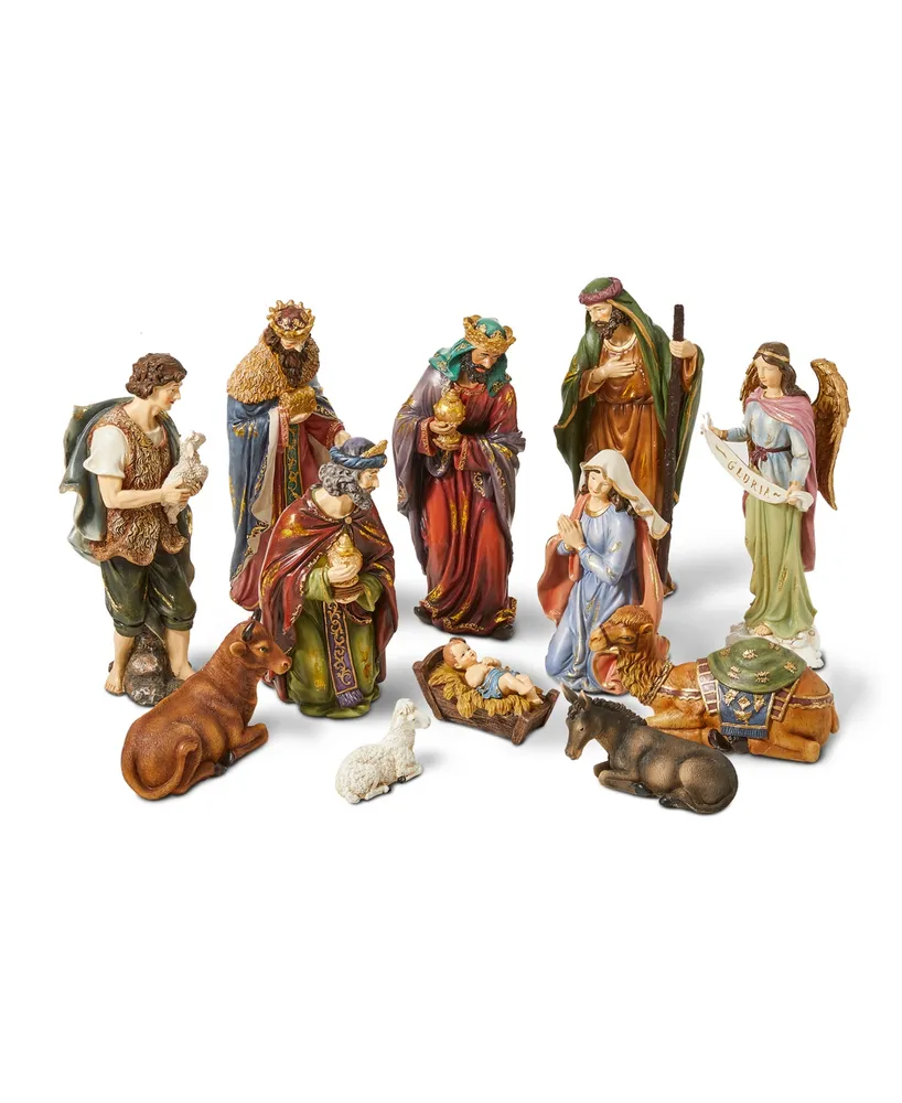 Glitzhome 12 Piece Oversized Nativity Figurine Set