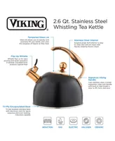 Viking Stainless Steel 2.6-Quart Black Tea Kettle with Copper Handle