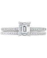Effy Diamond Emerald-Shaped Cluster Bridal Set (3/8 ct. t.w.) in 14k White Gold